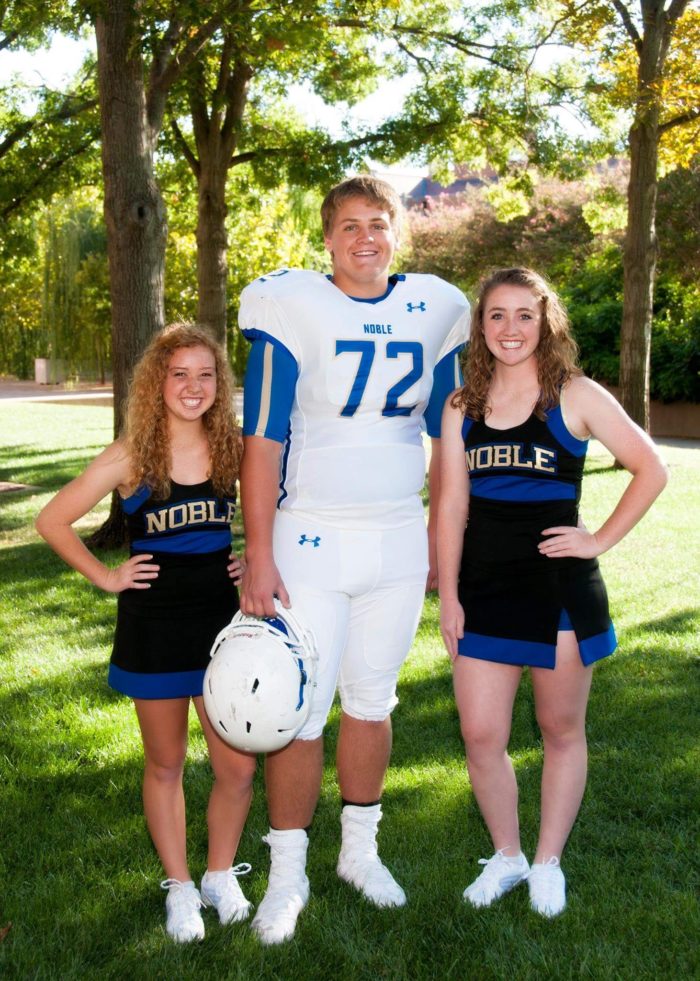 Senior year and his sweet cousins were cheering. Jacey, Madden and Kaylee. 